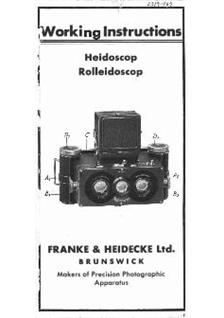 Rollei Rolleidoscop manual. Camera Instructions.
